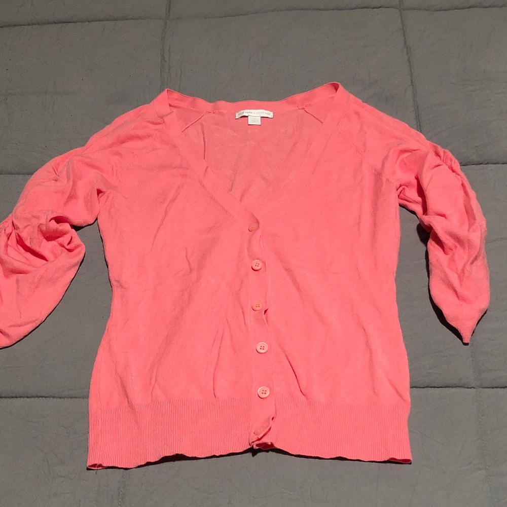 New York & Company Pink Cardigan Sweater